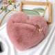 thumbnail image 5 of Bolsa de hombro con forma de corazón de moda, con cadena de hombro, con cierre de cremallera, monedero de imitación suave, forrada de material sintético, bolso de piel, forma de corazón, rosa, 5 of 6