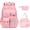 Pink, variant on School Backpack Set for Girls Cute Bow Water Resistant Kids Bookbag with Lunch Bag Pencil Case for Elementary Middle, Purple, 3pcs