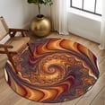 thumbnail image 2 of Round Rugs 5Ft, Brown Orange Black Round Area Rug Washable Indoor Throw Carpet, Modern Tie-dyeing Ombre Abstract Art Soft Non Slip Circle Rug for Cabinet Bathroom Home Decor Aesthetic, 2 of 8