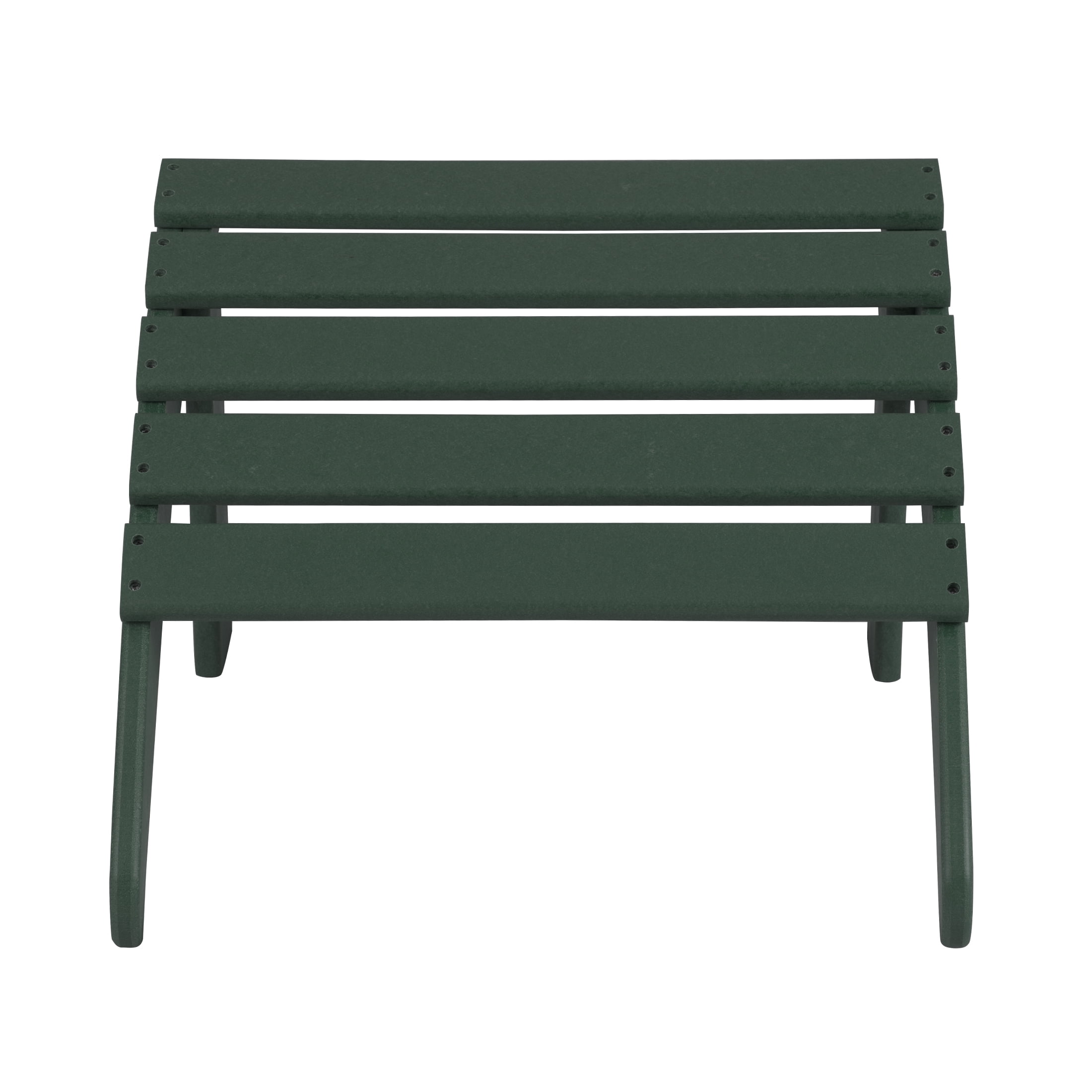 WestinTrends Malibu 5-Piece set classic Adirondack chairs with ottoman and a small coffee table (2 seater), Dark Green