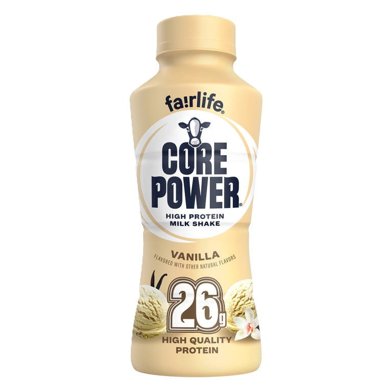 4 pack) Core Power Protein Shake, Vanilla, 26g Bottle, 14 fl oz