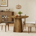 thumbnail image 2 of Finmind Square Dining Table for 2-4, 31.5" Farmhouse Small Kitchen Table with Heavy-Duty Pedestal Base for Dining Room, Rustic Brown, 2 of 7