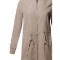 thumbnail image 5 of FashionOutfit Women's Casual Solid Anorak Safari Long Sleeve Zipper Closure Long Bomber Jacket, 5 of 5
