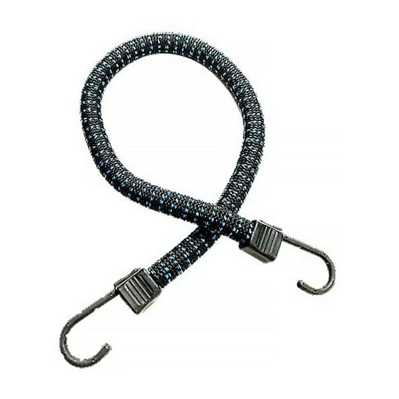 SuperBungee Cord - 24-inch Body (30" incl Hooks) Stretches to 11.5FT with Steel-Core Molded Hooks