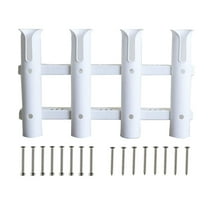 Nylon Fishing Rod Holder 4 Pole Portable Bracket Tube Tube for Boat Yacht Kayak Garage Storage Side- Accessories Included White