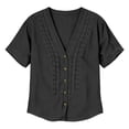 thumbnail image 7 of Kelon Short Sleeve Womens Linen Cotton Tops Vacation Casual Outfits Blouses Dressy Casual Summer Outfits 2026, 7 of 7