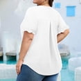 thumbnail image 6 of Wlynlyn Plus Size Tops for Women Dressy Casual Blouses Ruffle Short Sleeve V Neck Tunic Tops(X-Large,White), 6 of 6