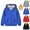 Blue, variant on Letdown Boys Girls Flannel Jacket Hooded Lined Zip-up Hoodies Solid Coat for Kids Fall Winter Warm Outerwear
