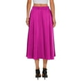 thumbnail image 3 of WTOBBY Women's Bohemian Solid Color Pocket Skirt Casual High Waist Maxi Skirt with Elastic Waist Drawstring Tiered Flowy Long Skirt for Summer Beach,Hot Pink XL, 3 of 4