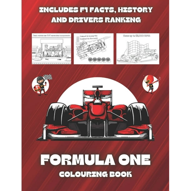 formula one colouring book motorsport coloring pages for kids and adults featuring racing cars facts about f1 races paperback walmart com