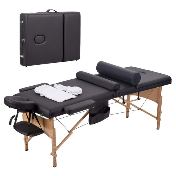 BestMassage New 84"L 3 Fold Massage Table Portable Facial Bed W/ Sheet