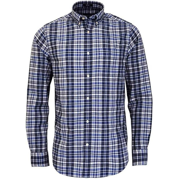 GANT Vintage Blue Winter Twill Heather Button Down Shirt 3011430 Size M