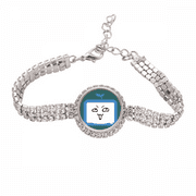 Saplings Insidious Small TV Face Original Tennis Chain Anklet Bracelet Diamond Jewelry