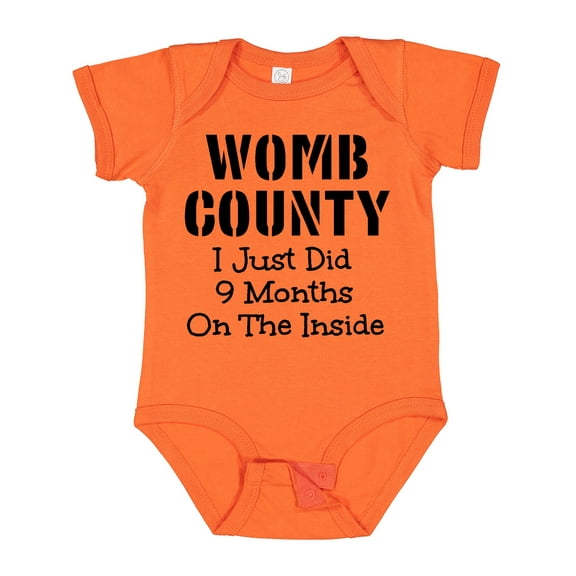 Inktastic Womb County I Just Did 9 Months on the Inside Boys or Girls Baby Bodysuit