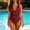 c01Red, variant on Women Halter Plunge V Neck One Piece Swimsuits Summer Solid Color Mesh Hollow Out Bathing Suits Blue XXL
