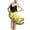 Yellow, variant on Kids Girl Tassel Ruffle Latin Tango Dress Irregular Mesh Fringe Competition Dancewear