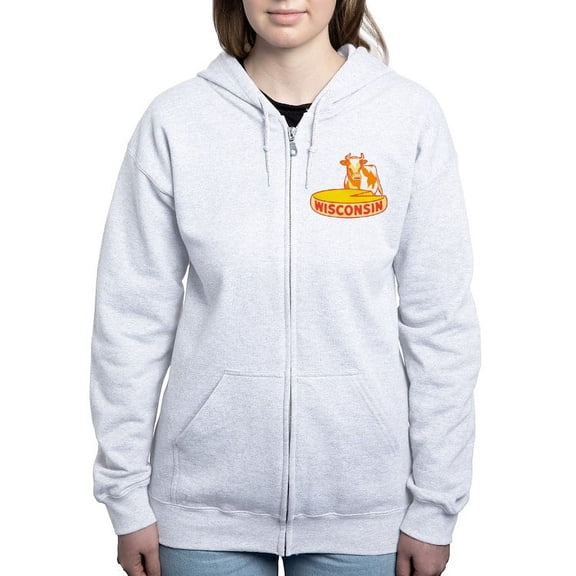 CafePress - Vintage Wisconsin Cheese Zip Hoodie - Women's Zip Hoodie