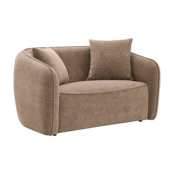Acme Furniture Keith Loveseat w/2 Pillows in Brown Chenille