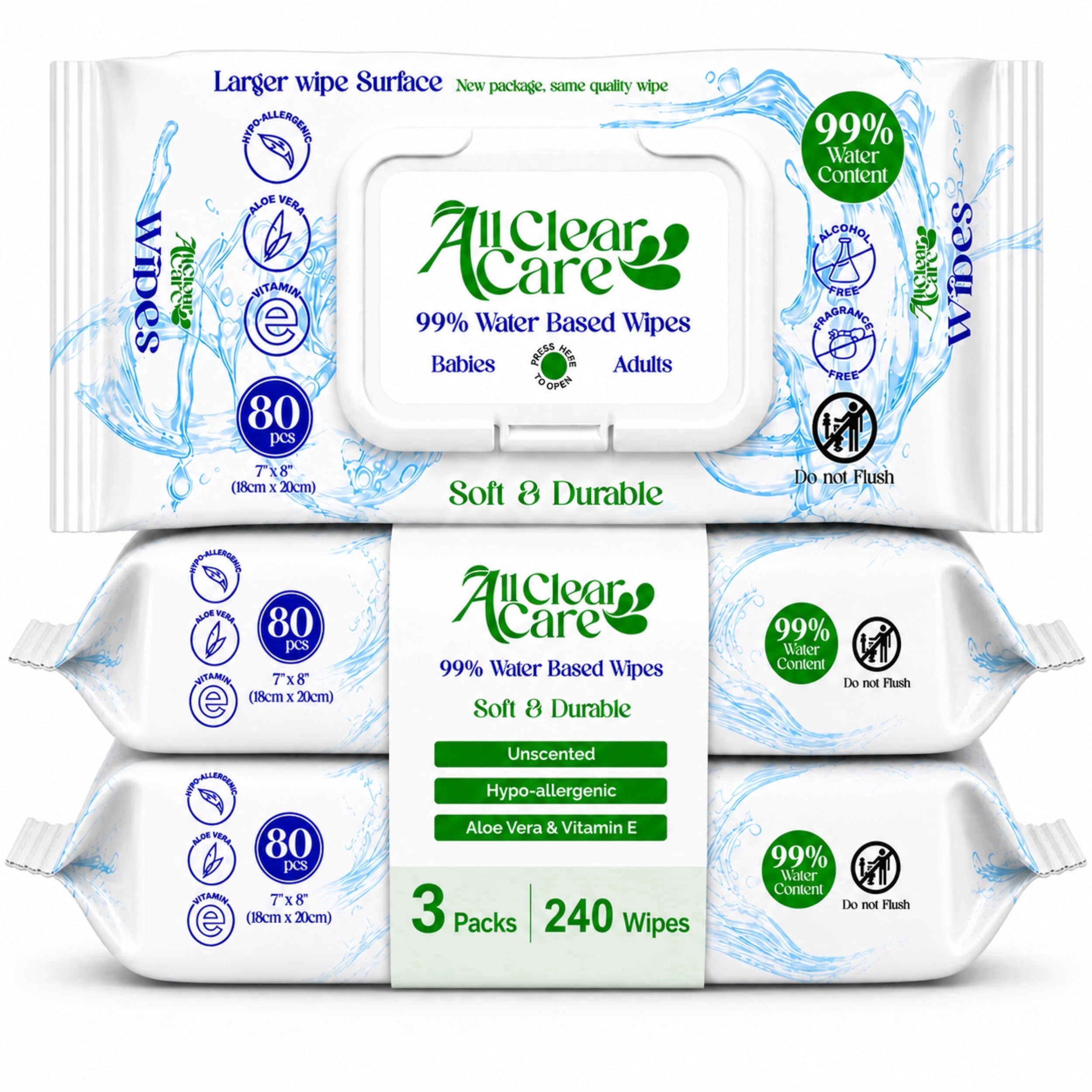 Fisher-Price 99% Water Baby Wipes 432 ct - Walmart.com