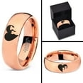 thumbnail image 4 of Tungsten Heart Yin Yang Dog Cat Lovers Band Ring 7mm Men Women Comfort Fit 18k Rose Gold Dome Polished, 4 of 4