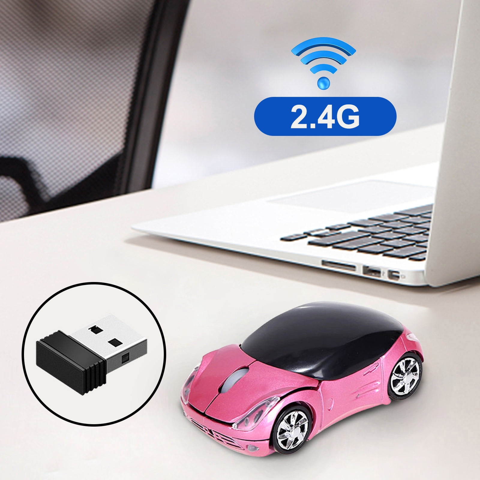 Fiogavroetic Gaming Mouse 2.4GHz 1200DPI Car-Shape Wireless Optical Mouse USB Scroll Mice For PC Tablet Laptop Computer on Clearance
