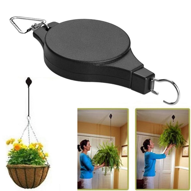 Retractable Pulley Hanging Basket Pull Down Hanger for Flower Baskets