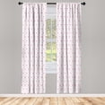 thumbnail image 2 of Ambesonne Modern 4-Panel Curtains, Monochrome Pink Hearts Love, 56"x84", Pink White, 2 of 4