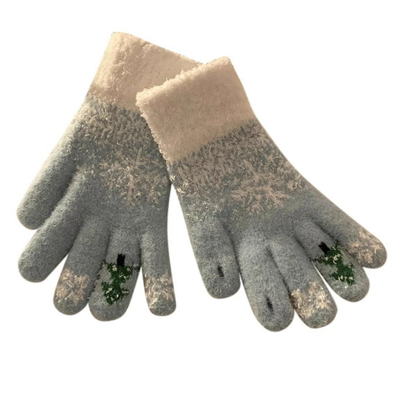 Women Gloves Fingerless Touchscreen Knitted Five Finger Thermal for Winter Warmth and Festive Holiday Comfort
