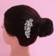 thumbnail image 3 of Women Girls Flower Shaped Rhinestone Pearl Decorated Hair Comb Hair Accessories (Silver), 3 of 4