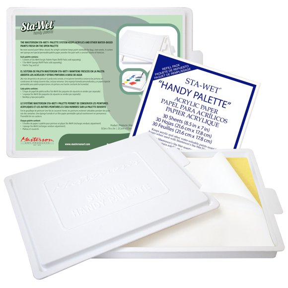 Paleta de pintura Masterson Sta-Wet Handy con 30 hojas de repuesto