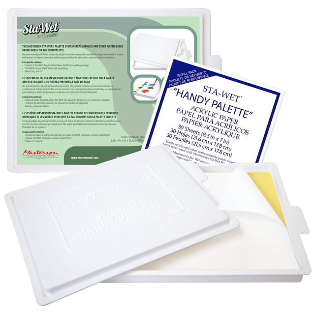 Paleta de pintura Masterson Sta-Wet Handy con 30 hojas de repuesto