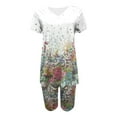 thumbnail image 4 of Ensembles d'Été Deux Pièces pour Femmes Mode Blouse à Col en V T-Shirts à Manches Courtes Shorts Ensembles de Tenue Décontractée Femmes Ensembles Deux Pièces en Liquidation, 4 of 4