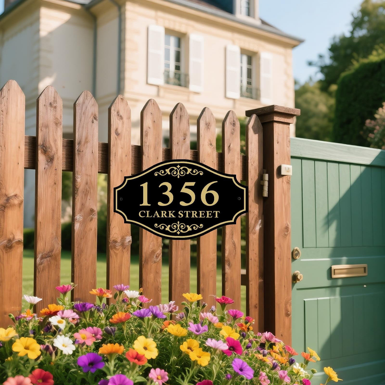 Personalized House Address Sign, Address Sign for House Home Office Street Yard Mailbox,Metal Aluminum Address Plaque,Indoor/Outdoor Use