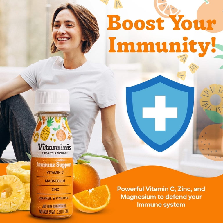 Vitaminis, Immunity Shots, 2.5 Fl Oz, Pack of 12, Shelf Stable