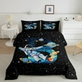 thumbnail image 2 of jejeloiu Initial Letter B Bedding Comforter Set,Galaxy Starry Night Twin Comforter Sets,Cute Astronsut Bedding Set For Kids,Breathable Bedroom Decoration Reversible,2 Pieces, 2 of 8