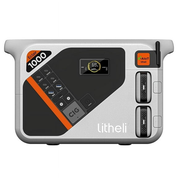 Litheli Portable Power Station B1000 Solar Generator, 1088Wh Backup Lithium Battery, 300W Pure Sine Wave AC Outlets with 100W PD Fast Charging