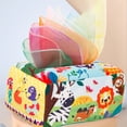 thumbnail image 2 of Baby Tissue Box Montessori Toy, Non-tearable Crinkle Tissue Sensory Toy, Fine Motor Finger Exercise Early Educational Toy for Toddlers, 2 of 6