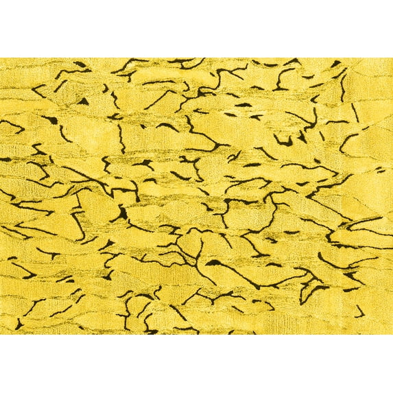 Ahgly Company Indoor Rectangle Solid Yellow Modern Area Rugs, 8' x 12'
