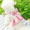 thumbnail image 4 of Plaid Dog Dress Bow Tie Harness Leash Set for Small Dogs Cats Girl Cute Princess Dog Dresses Spring Summer Rabbit Clothes Pet OutfitsS, 4 of 5