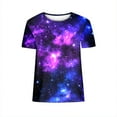 thumbnail image 7 of Tnhcen Women's Summer Starry Sky Print Round Neck Short Sleeve Basic Top – Casual Plus Size Shirts S-3XL Breathable Stretchy Tops, 7 of 7