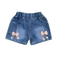 thumbnail image 2 of CYRBOKO Denim Shorts for Toddler Girls, 2025 Elastic Waist Casual Streth Jean Shorts Blue Size 3 T, 2 of 4