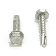thumbnail image 4 of Bolt Dropper No. 8 x 1" Stainless Hex Washer Head Self Drilling Screws, (100 pc), 410 Stainless Steel Self Tapping TEK, No. 2 Point, Plain Finish, 4 of 7