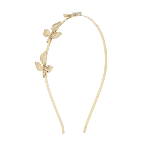 Unique Bargains 1 Pc Grace Leaf Headbands for Women Gold Tone