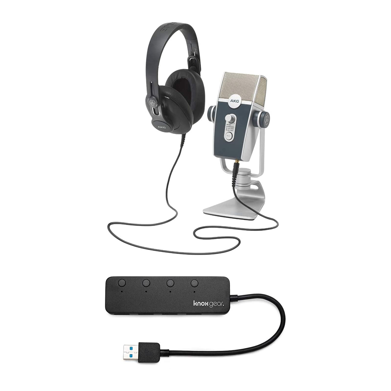 AKG Lyra USB Microphone and AKG K371 