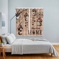 thumbnail image 5 of Curtains 63 Inch Length 2 Panels, Sweet Home Grommets Window Treatment Curtain, Western Stars Bird Houses Brown Wooden Grain Thermal Curtains Drapes for Living Room/Bathroom, 5 of 9
