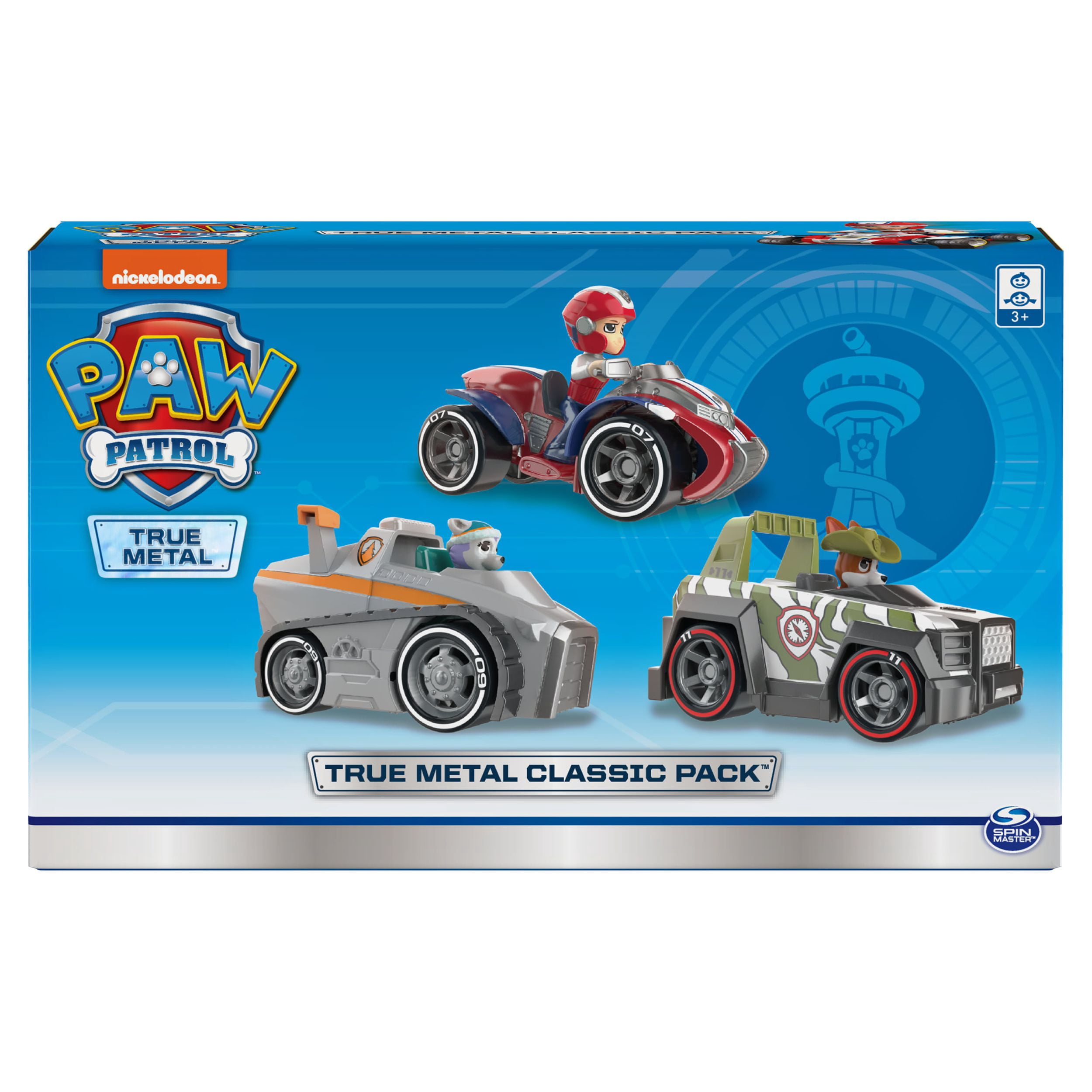 PAW Patrol, True Metal Classic Pack of 3 Collectible Die-Cast Vehicles, 1:55 Scale