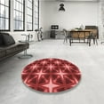 thumbnail image 4 of Ahgly Company Machine Washable Indoor Round Transitional Red Area Rugs, 5' Round, 4 of 7