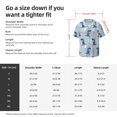 thumbnail image 3 of PAYOHTO Dino Blue Color Mens Hawaiian Casual Short-sleeved Shirt Tropical Summer Beach Button Down Shirts, 3 of 7