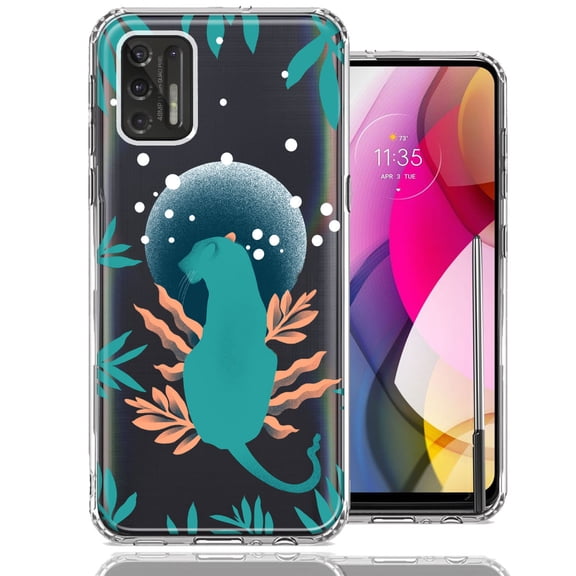 MUNDAZE for Motorola Moto G Stylus 2021 Moon Green Jaguar Design Double Layer Phone Case Cover