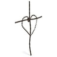 thumbnail image 2 of Beaded Heart Brushed Bronze 12 x 8 Metal Decorative Hanging Wall Cross, 2 of 3